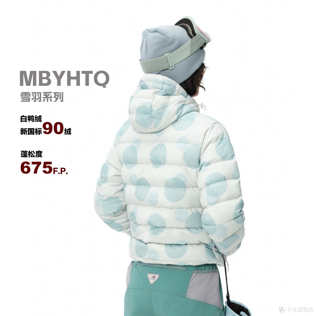 面包与好天气防泼水波点印花短款羽绒服