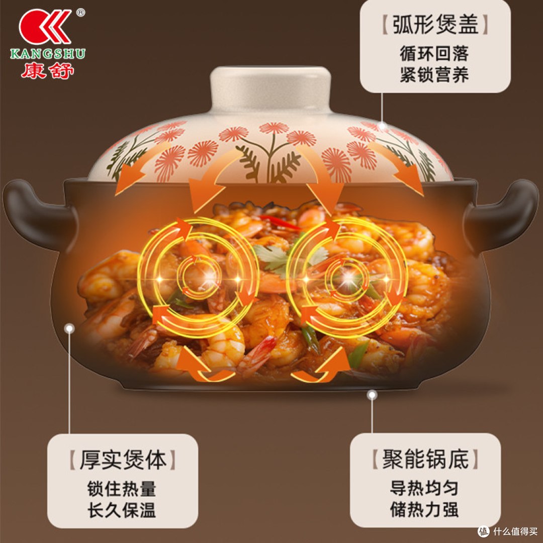 康舒蒲公英砂锅煲，耐高温干烧不裂