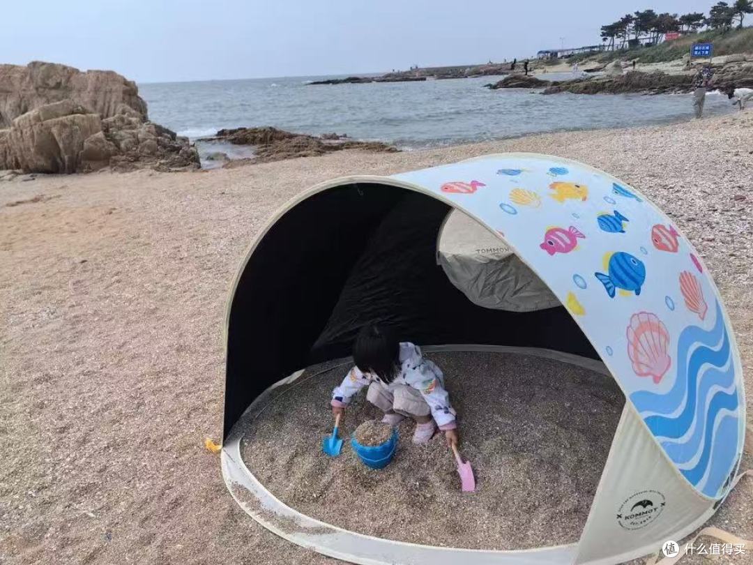 🏖️牧彻 KOMMOT 一抛速开黑胶沙滩帐篷｜海边露营首选