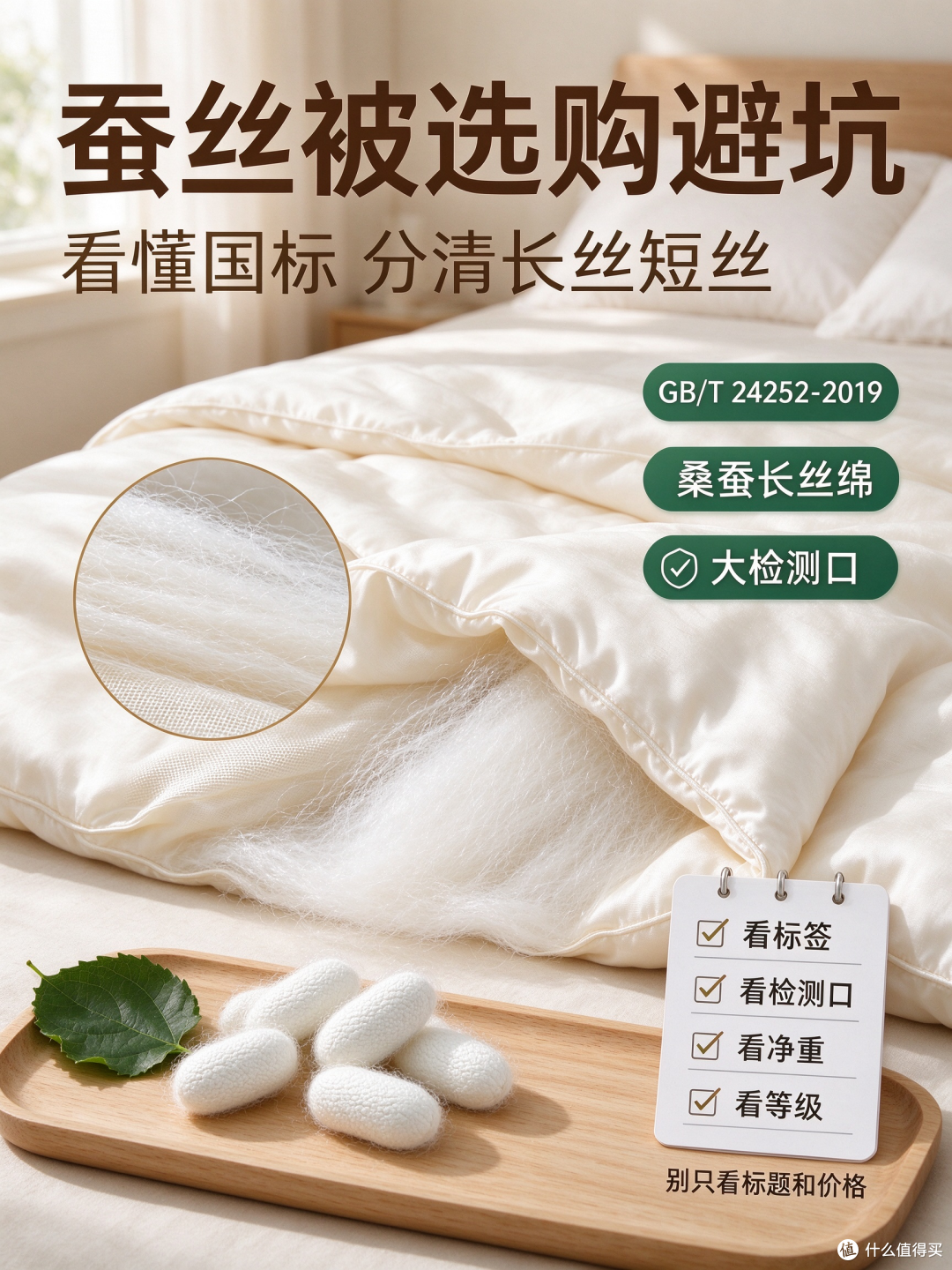 高品质蚕丝被选购|看懂国标,分清长丝短丝,附避坑心得