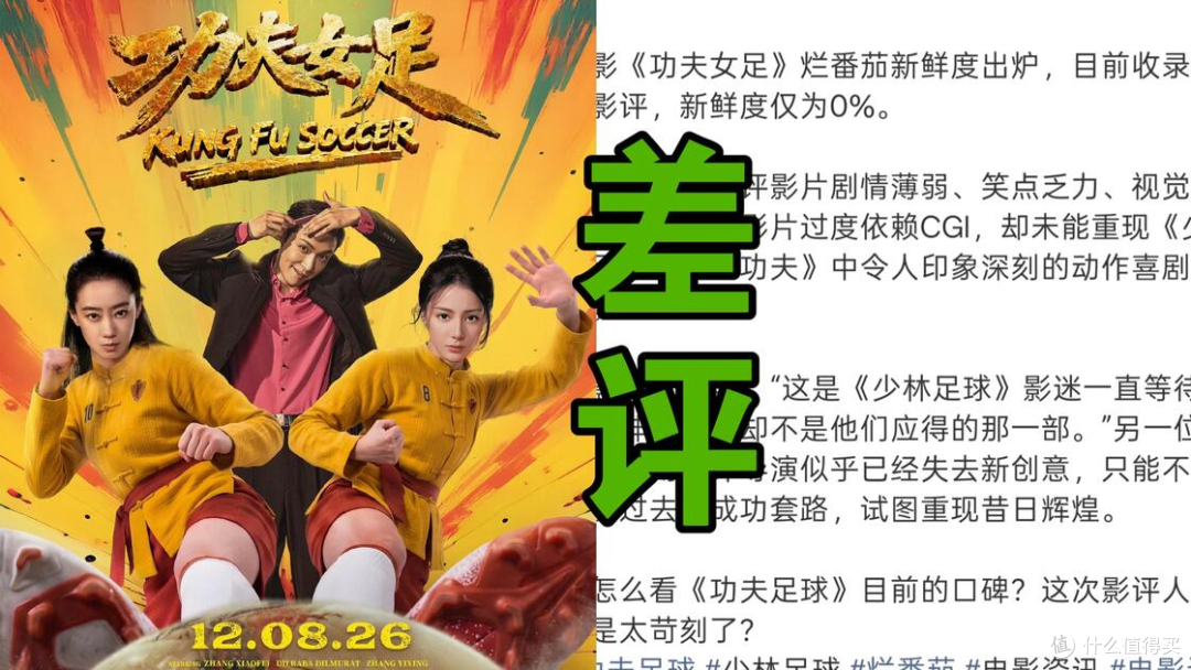 功夫女足烂番茄挂零 影评人痛批炒冷饭