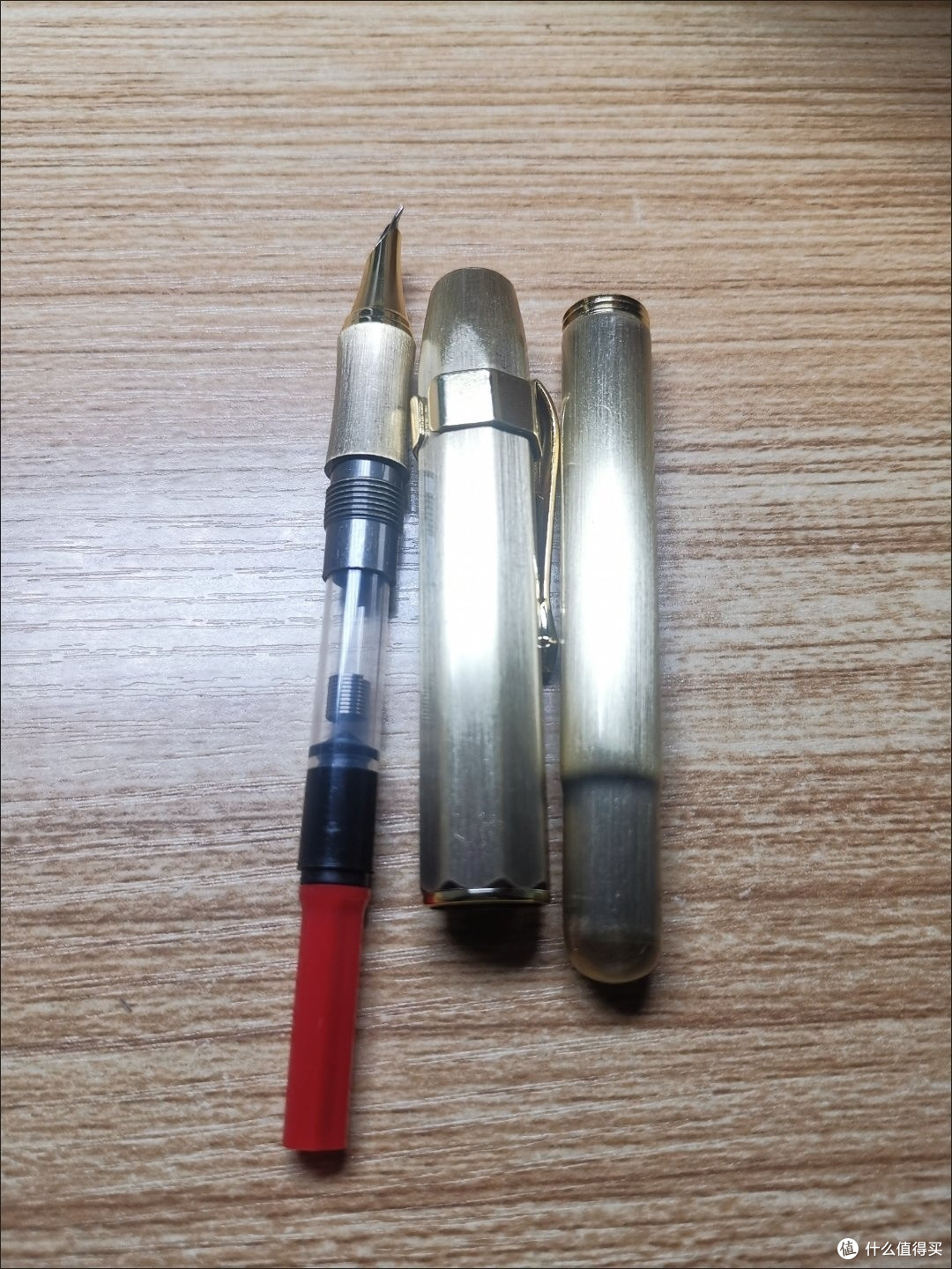 古铜拉丝复古金属成人学生练字办公高档旋转笔帽钢笔