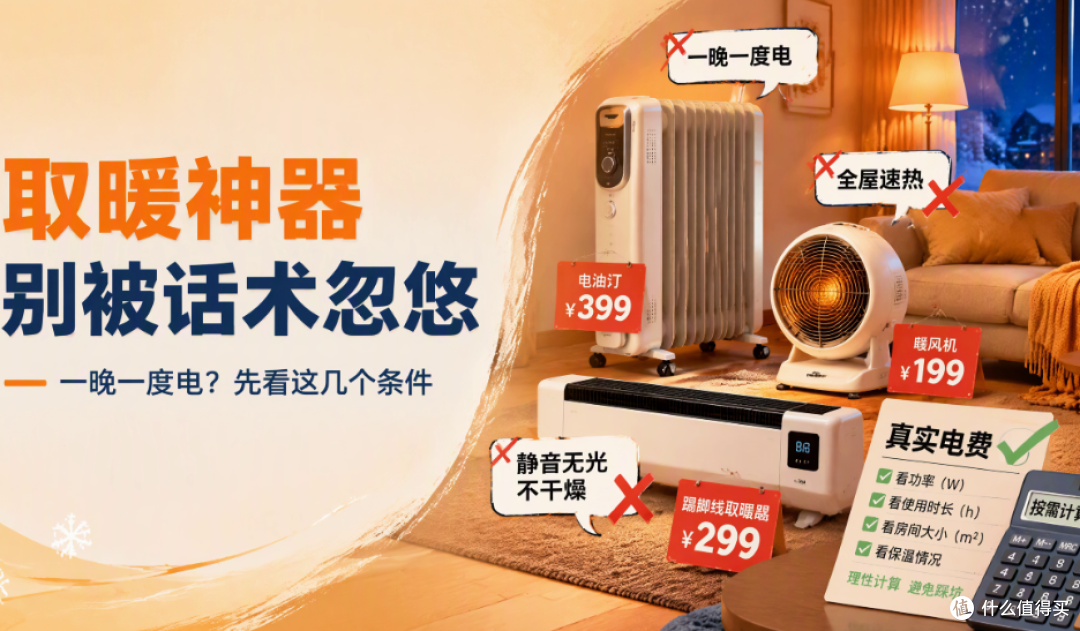 取暖神器 别被话术忽悠：一晚一度电？先看这几个条件