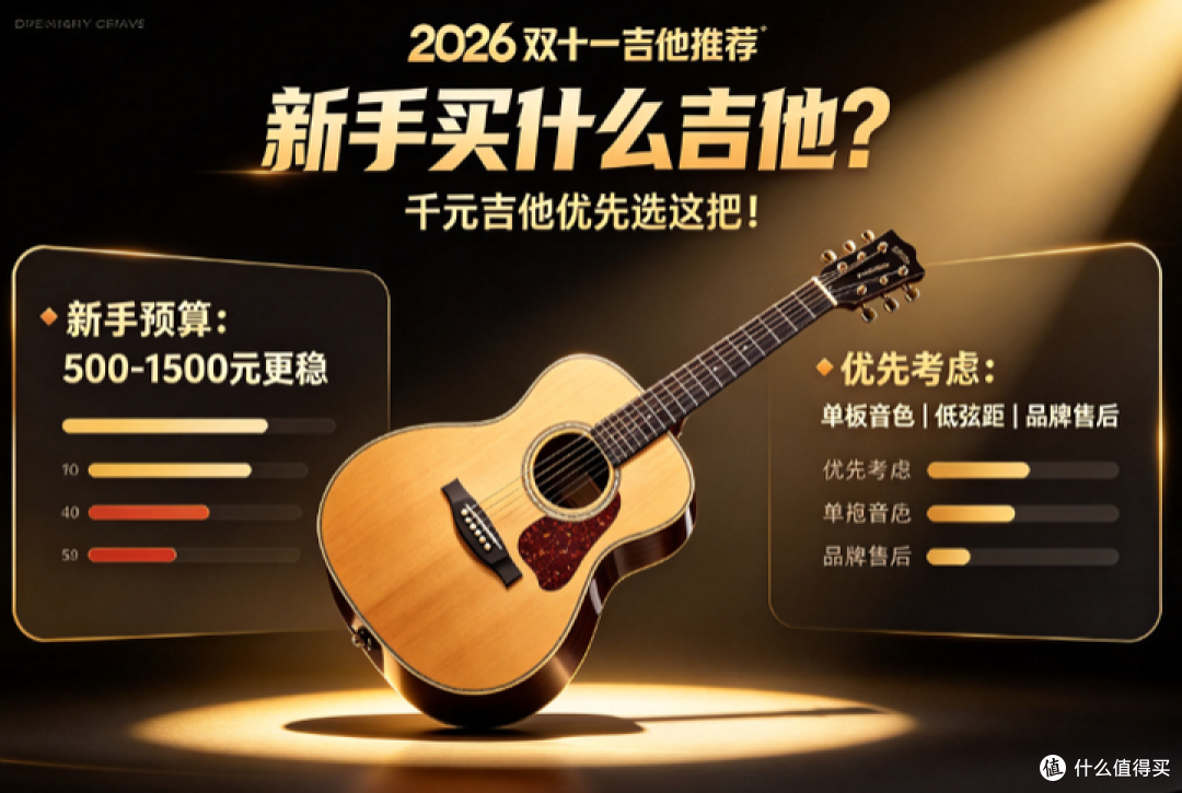2026 双十一吉他推荐：新手买什么吉他？千元吉他优先选这把！