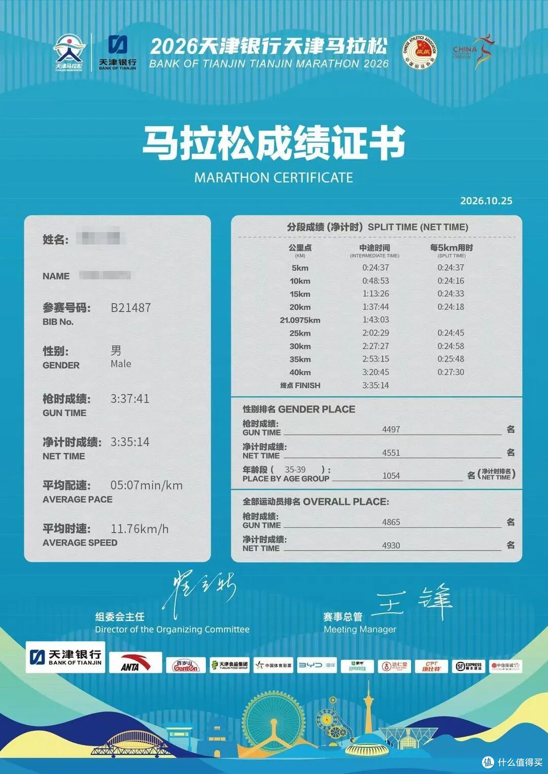 中年人的第二场全马,2026 天津马拉松小结