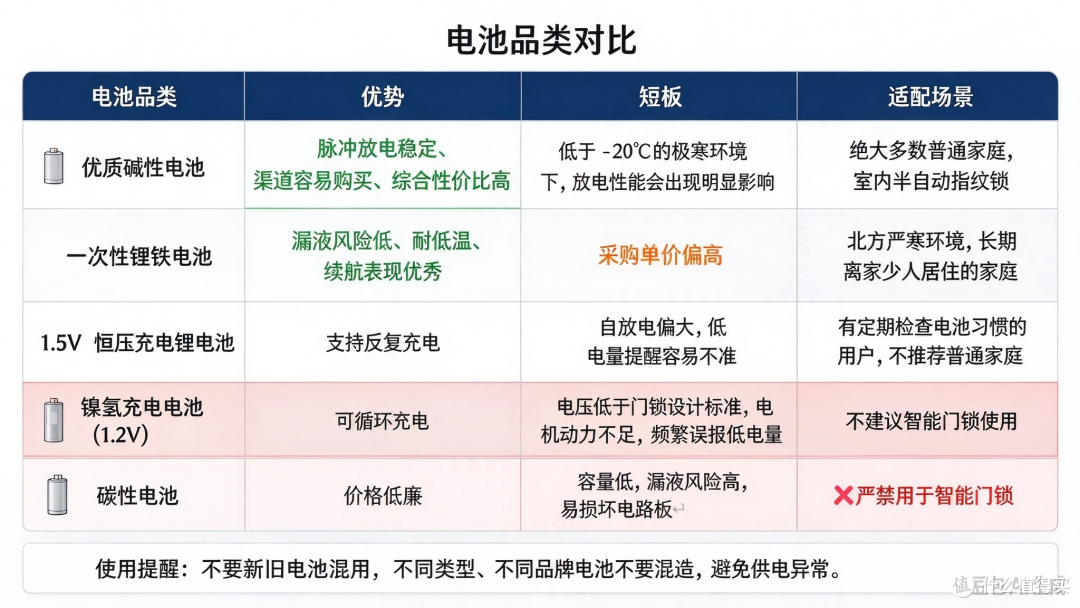 智能门锁电池选什么类型的好？家用选购要点与避坑指南