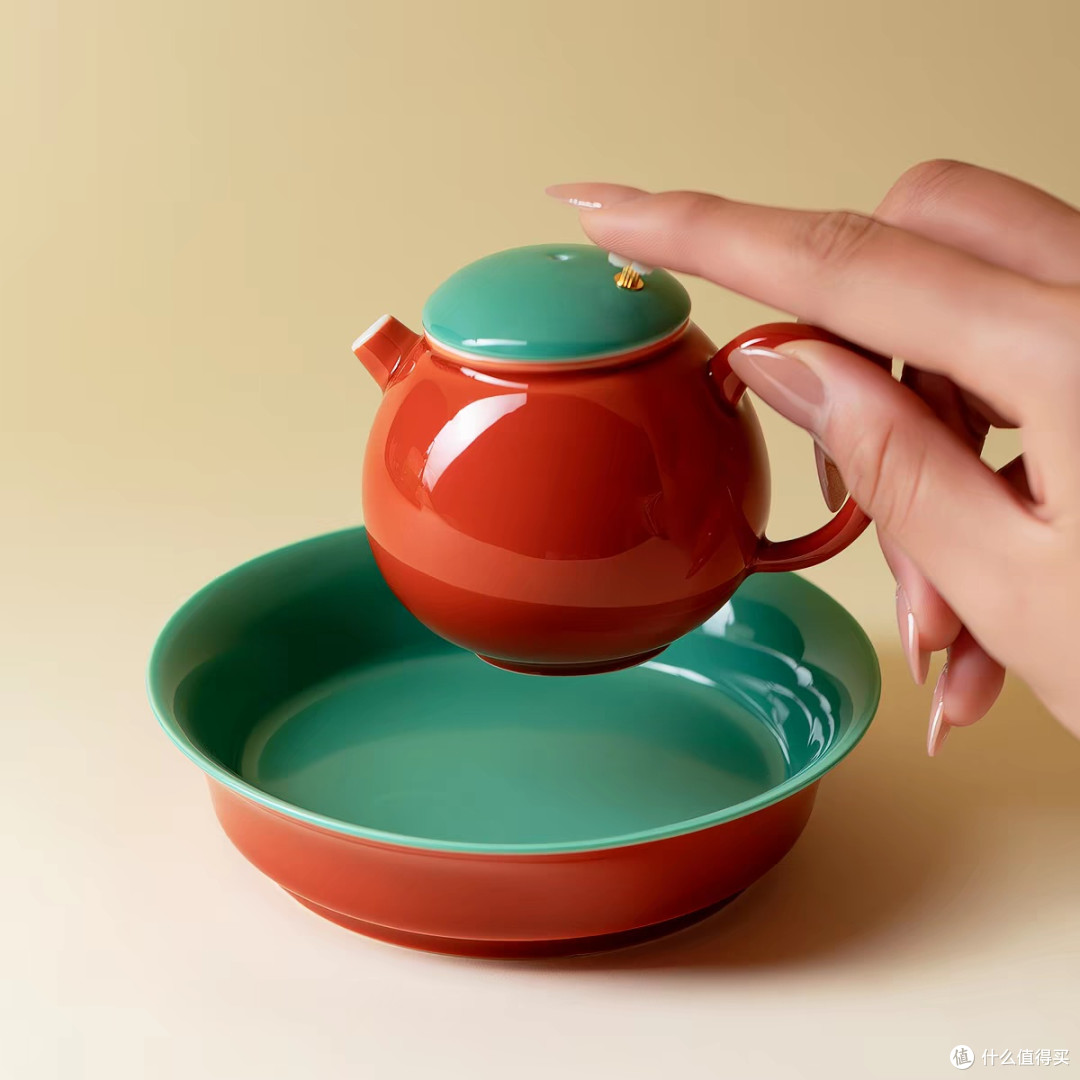 简约红釉壶承提升泡茶仪式