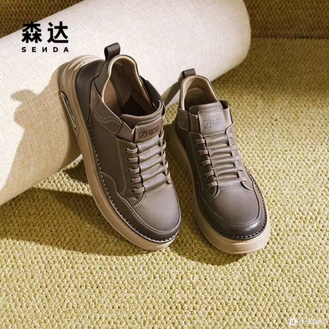 森达工装短靴 V3045D，秋冬商场同款复古低帮工装靴