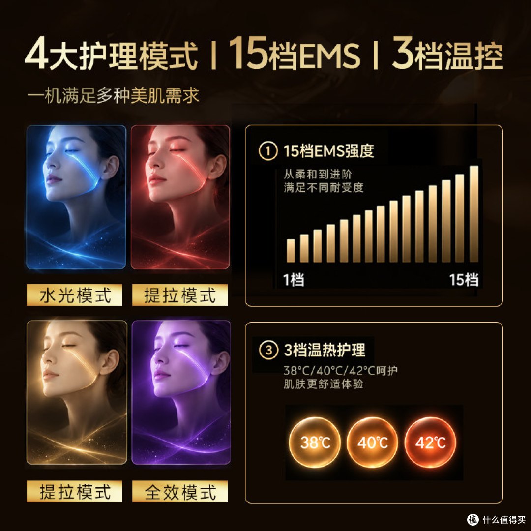 懒人免手持，名塑红蓝水光 V 脸美容仪，微电流光疗，提拉消水肿