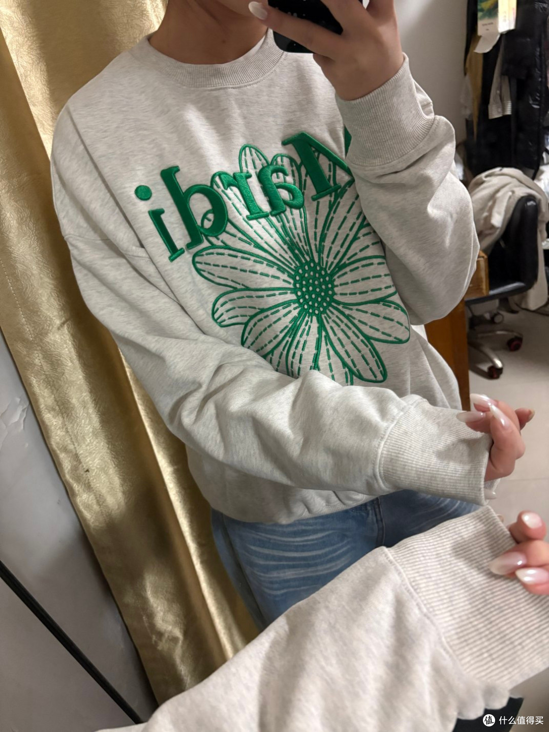 刺绣小雏菊卫衣，版型面料实测