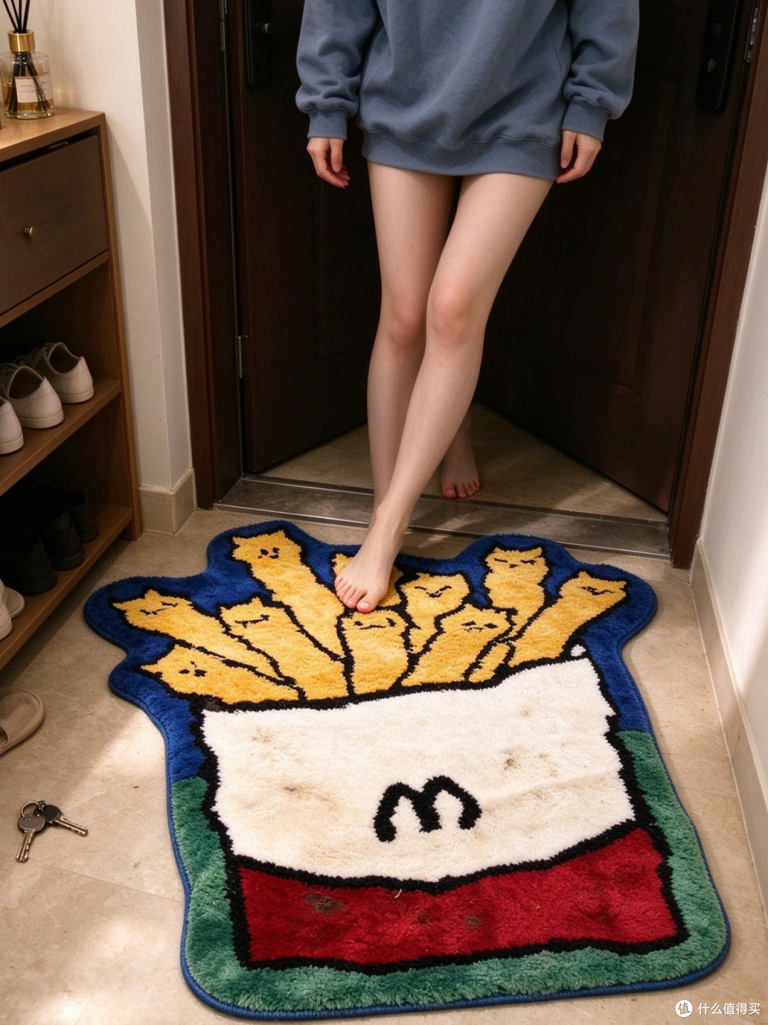 浴室刚需！薯条可爱地垫，快速吸干脚底水渍