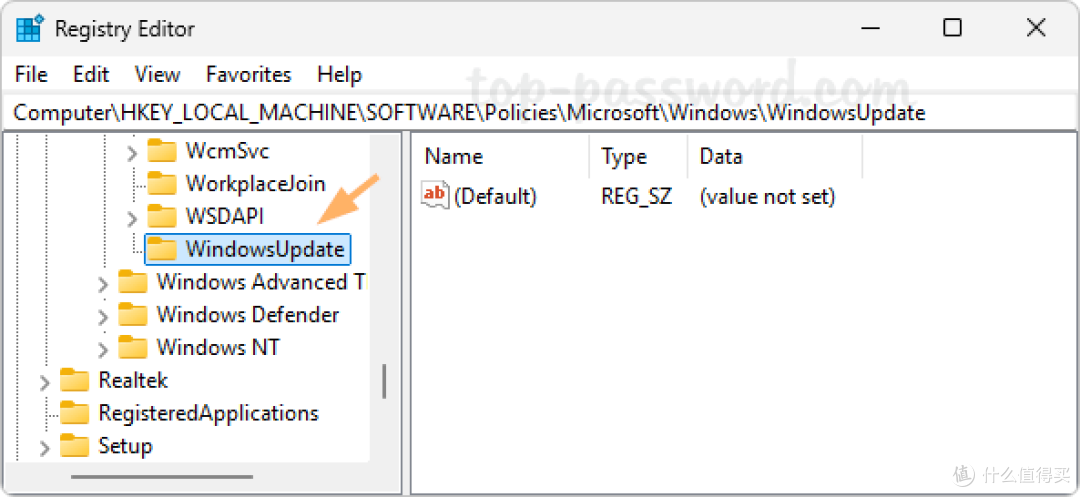 注册表禁用 Windows 11 检查更新