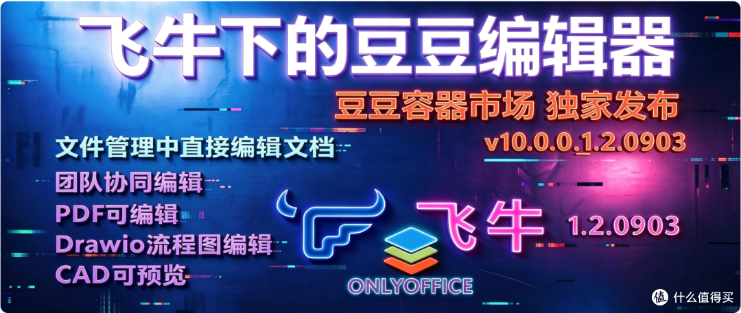 飞牛 1.2.0903 更新适配-豆豆编辑器标准版 集成 onlyoffice 10.0