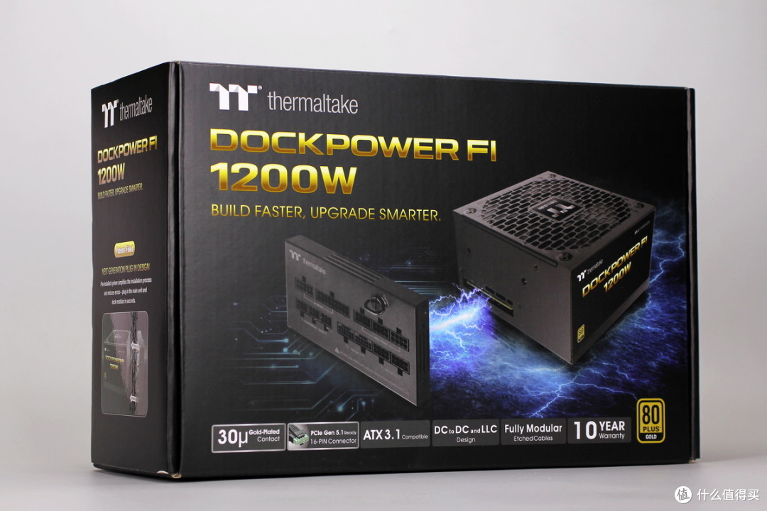 双PCIe5.1接口配置,曜越科技1200W金牌全模组碳化硅电脑电源拆解