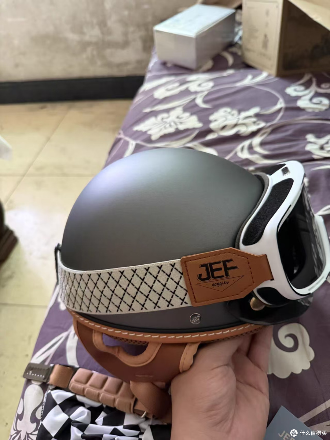 JEF 美式复古半盔，摩托电动车 3C 认证瓢盔男女四季款