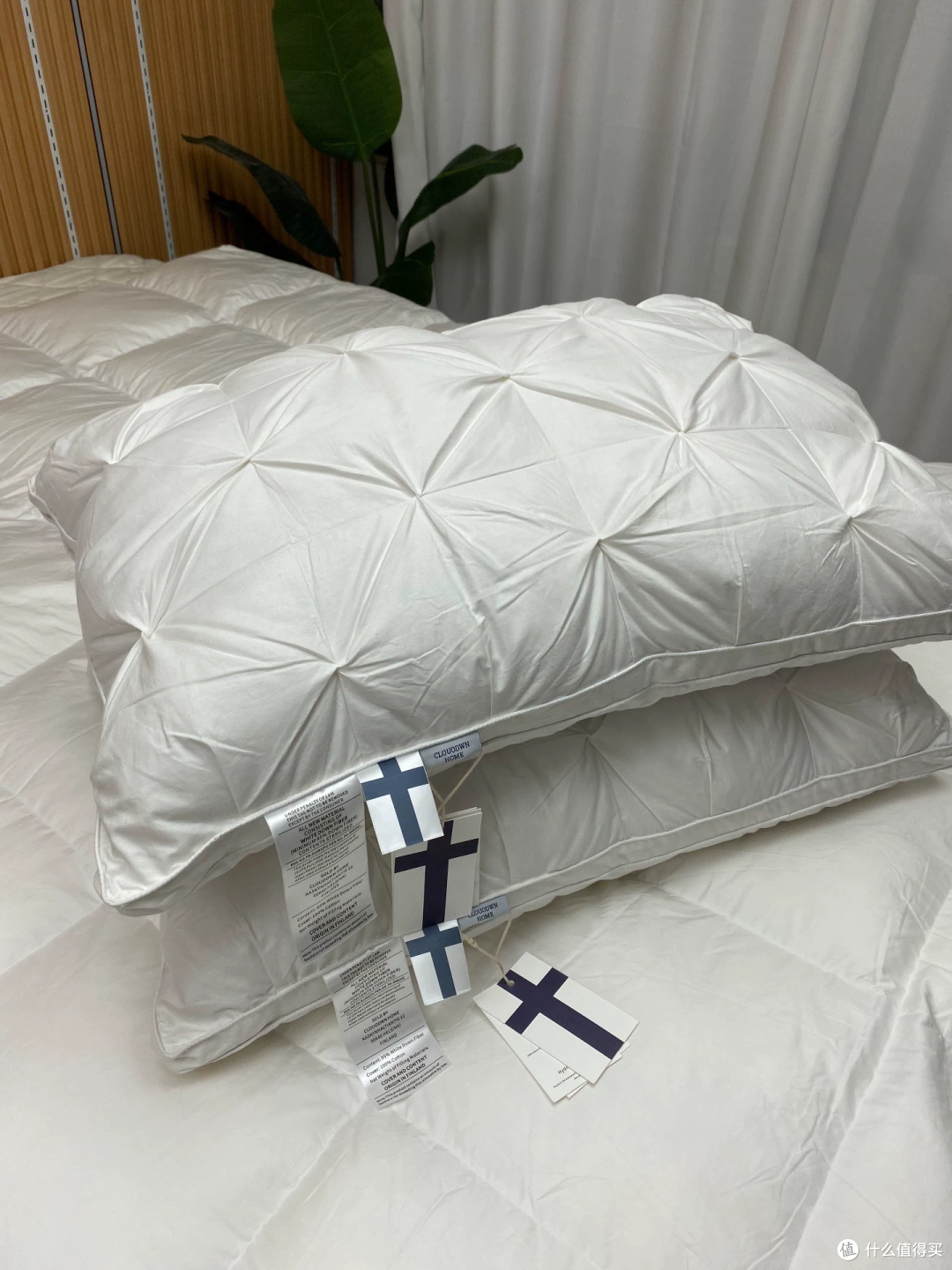 55元和75元的鹅绒枕,填充量写的是同一个数