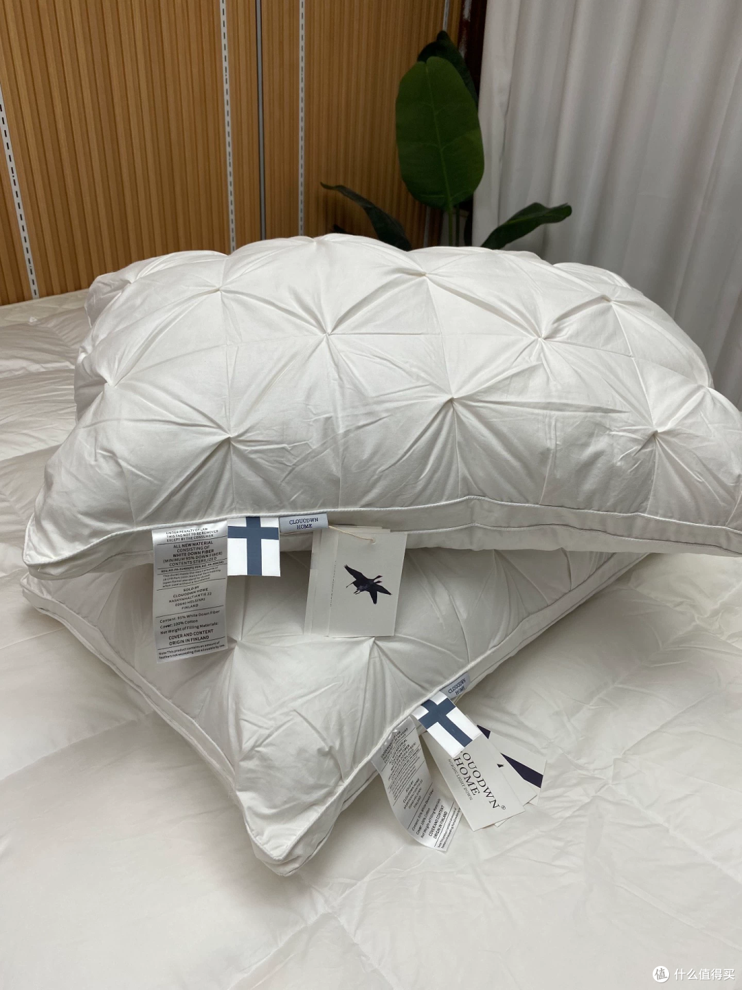 55元和75元的鹅绒枕,填充量写的是同一个数