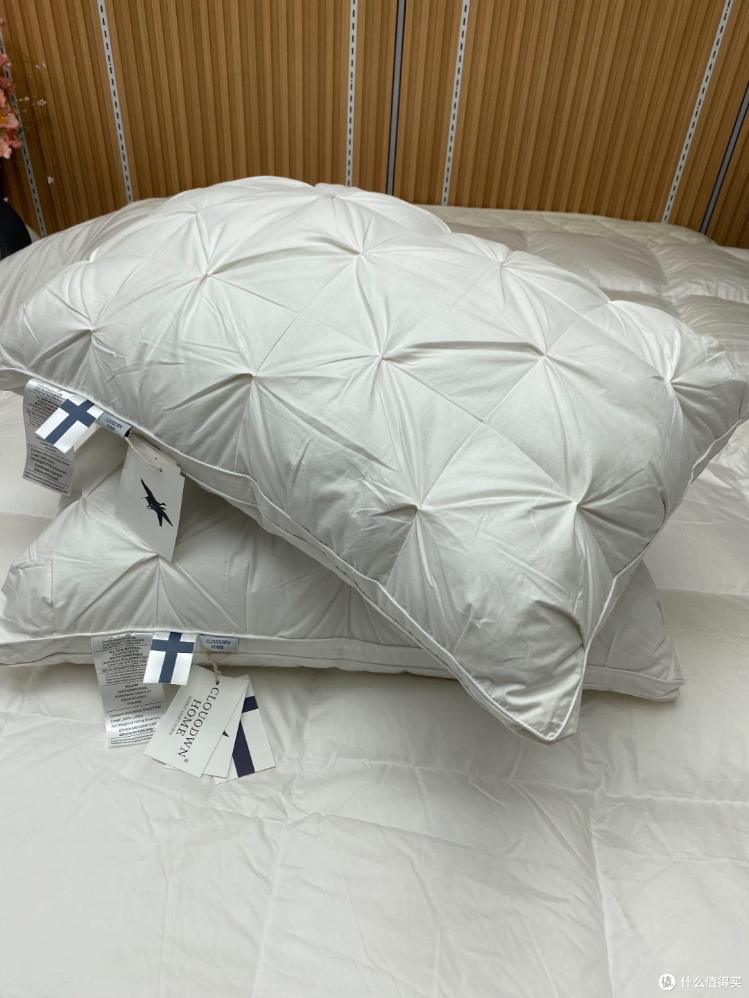 55元和75元的鹅绒枕,填充量写的是同一个数