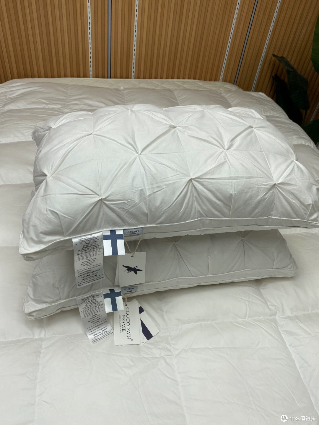 55元和75元的鹅绒枕,填充量写的是同一个数