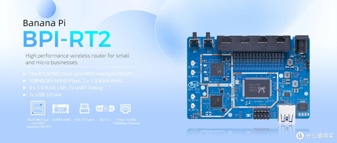 Banana Pi BPI-RT2 WiFi 6 路由器板采用 Realtek RTL8198D